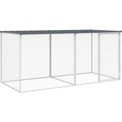 vidaXL Kippenhok met dak antraciet 203x98x90 cm gegalvaniseerd staal