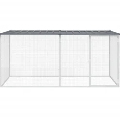 vidaXL Kippenhok met dak antraciet 203x98x90 cm gegalvaniseerd staal