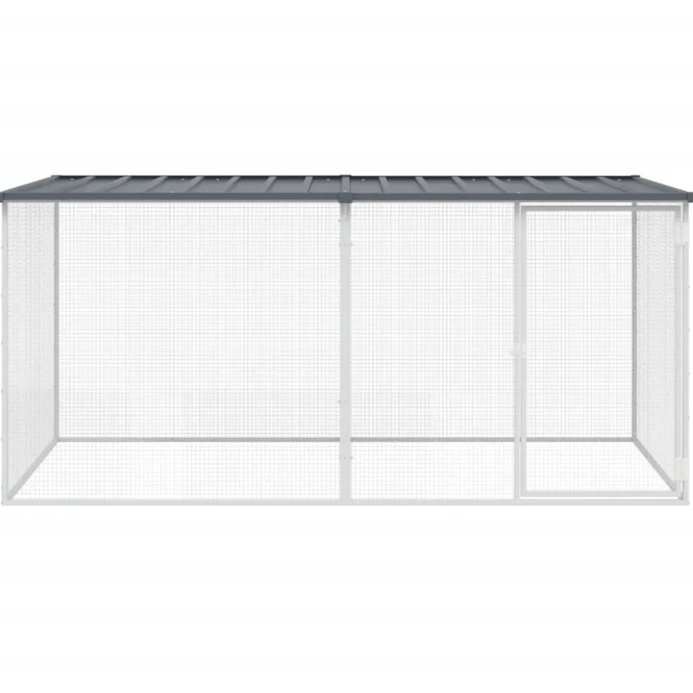 vidaXL Kippenhok met dak antraciet 203x98x90 cm gegalvaniseerd staal