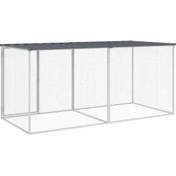 vidaXL Kippenhok met dak antraciet 203x98x90 cm gegalvaniseerd staal