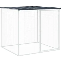 vidaXL Kippenhok met dak antraciet 203x98x90 cm gegalvaniseerd staal