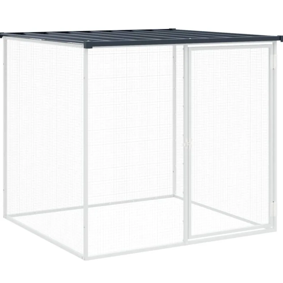 vidaXL Kippenhok met dak antraciet 203x98x90 cm gegalvaniseerd staal