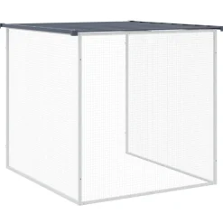 vidaXL Kippenhok met dak antraciet 203x98x90 cm gegalvaniseerd staal