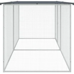vidaXL Kippenhok met dak antraciet 203x98x90 cm gegalvaniseerd staal