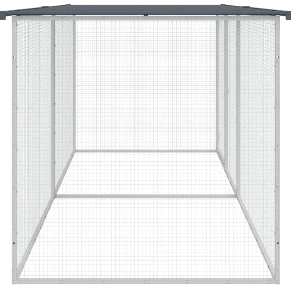 vidaXL Kippenhok met dak antraciet 203x98x90 cm gegalvaniseerd staal