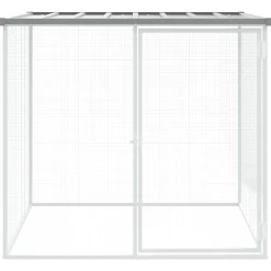 vidaXL Kippenhok met dak 103x98x90 cm gegalvaniseerd staal lichtgrijs