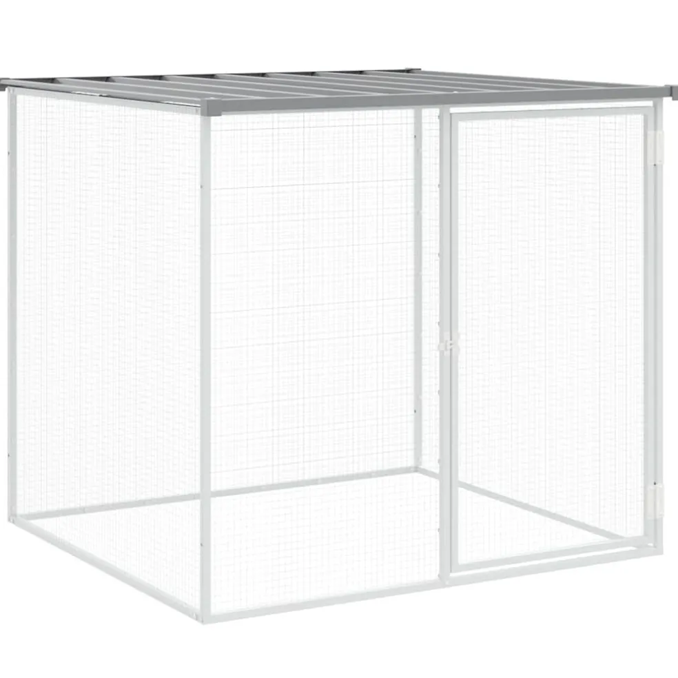 vidaXL Kippenhok met dak 103x98x90 cm gegalvaniseerd staal lichtgrijs