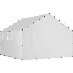vidaXL Kippenhok met dak Zilverkleurig 200 x 200 x 150 cm