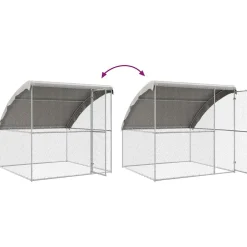 vidaXL Kippenhok met 1 deur 2 st zilver 400x200x200cm
