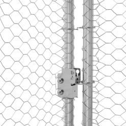 vidaXL Kippenhok met 1 deur 2 st zilver 400x200x200cm
