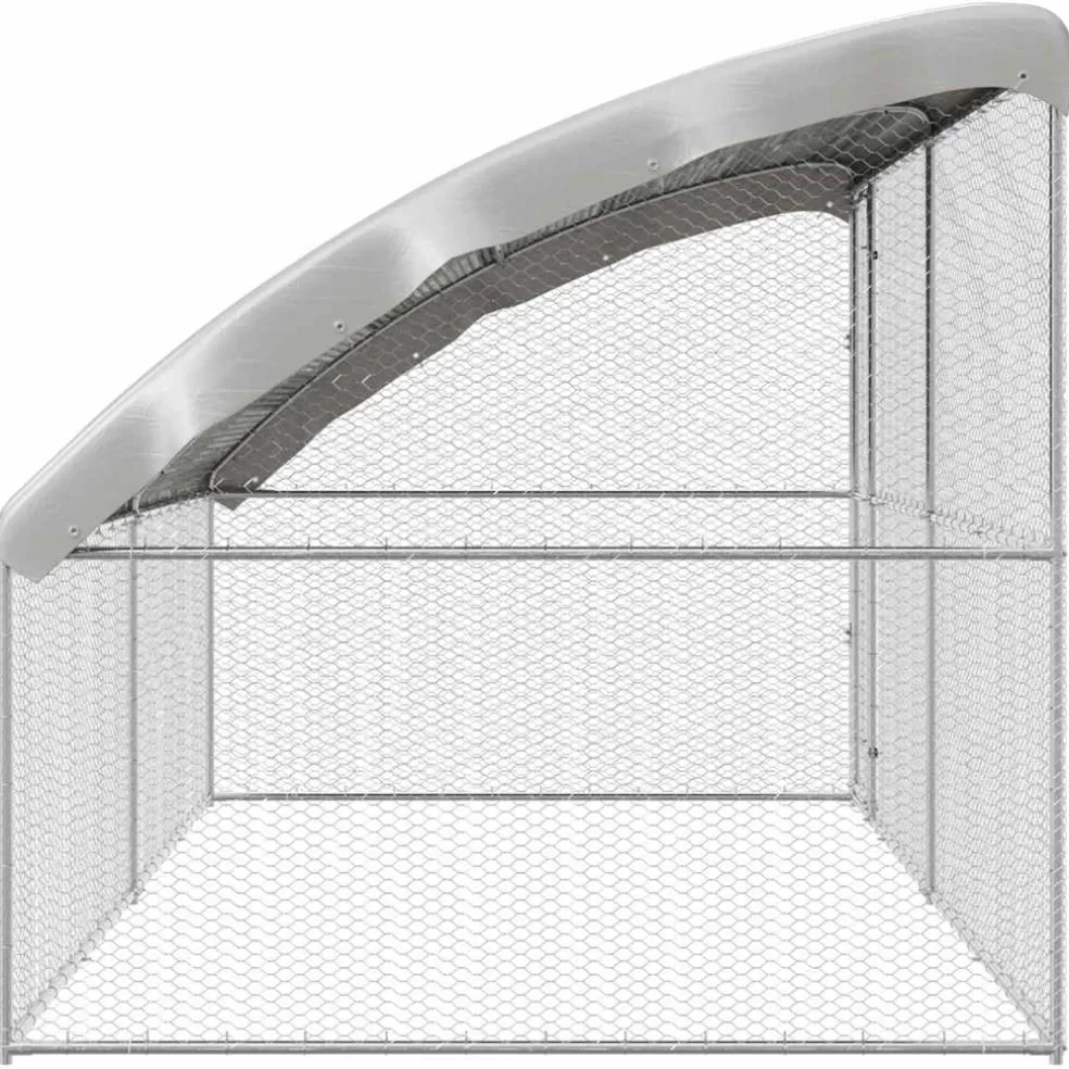 vidaXL Kippenhok met 1 deur 2 st zilver 400x200x200cm