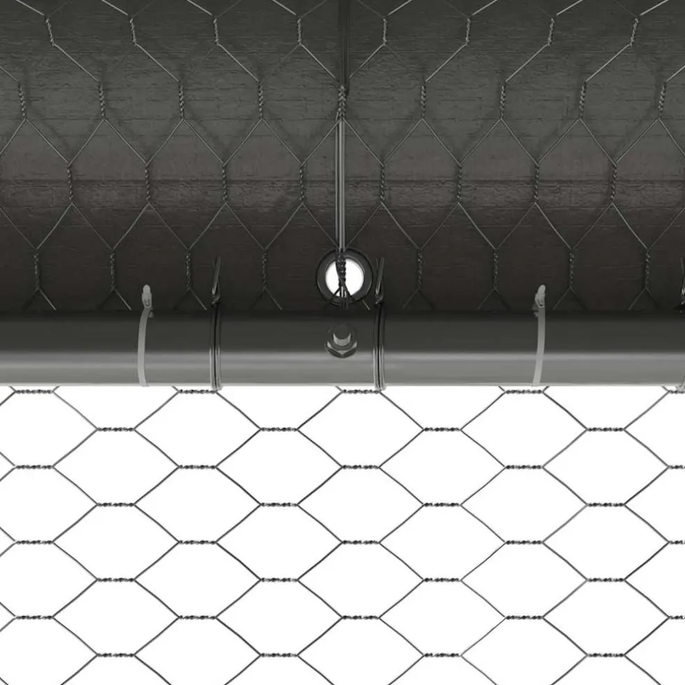 vidaXL Kippenhok met 1 deur 2 st zilver 400x200x200cm