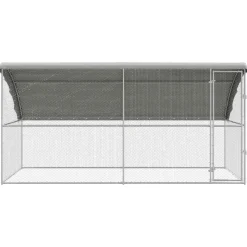 vidaXL Kippenhok met 1 deur 2 st zilver 400x200x200cm