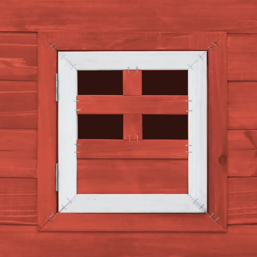 vidaXL Kippenhok met nachthok hout rood