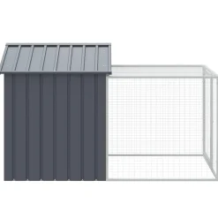 vidaXL Kippenhok met ren antraciet 117x201x123 cm gegalvaniseerd staal