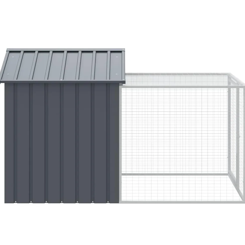 vidaXL Kippenhok met ren antraciet 117x201x123 cm gegalvaniseerd staal