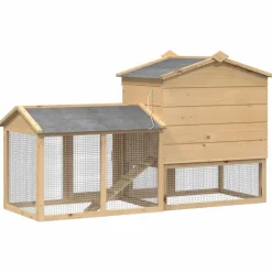 vidaXL Kippenhok 2 st Bruin 150 x 60 x 89 cm Massief grenenhout