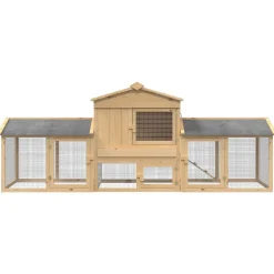 vidaXL Kippenhok 3 st Bruin 225 x 60 x 89 cm Massief grenenhout