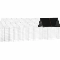 vidaXL Kippenhok 2 st zilver 600 x 100 x 210 cm Gegalvaniseerd staal