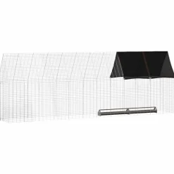vidaXL Kippenhok 2 st zilver 600 x 100 x 210 cm Gegalvaniseerd staal