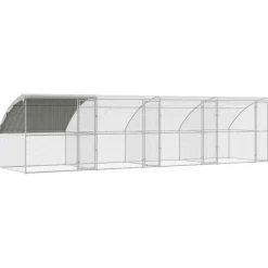 vidaXL Kippenhok 4 st Zilver 800 x 200 x 200 cm Staal en PE