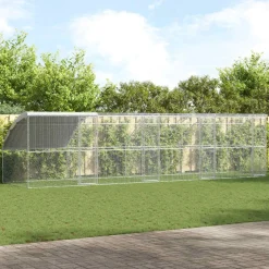 vidaXL Kippenhok 4 st Zilver 800 x 200 x 200 cm Staal en PE