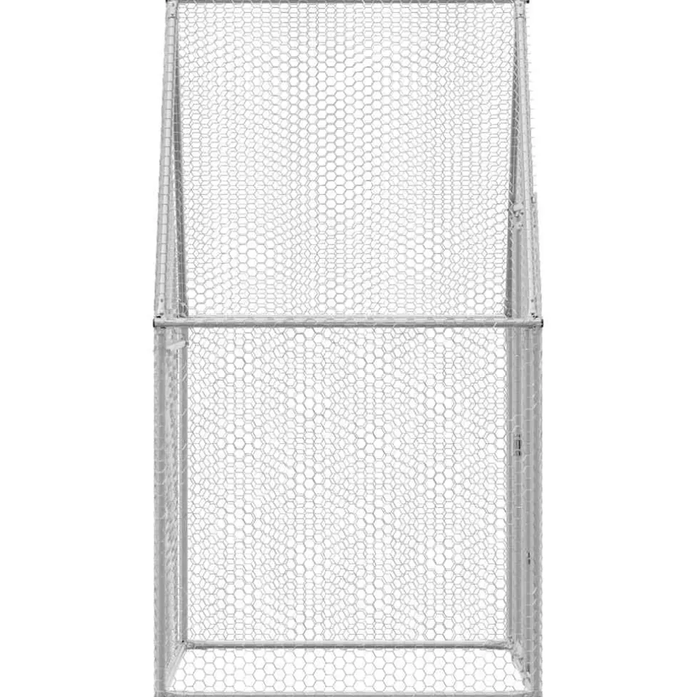 vidaXL Kippenhok 100x100x190 cm gegalvaniseerd staal zilverkleurig
