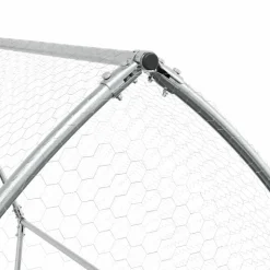 vidaXL Kippenhok 200x105x182 cm gegalvaniseerd staal zilverkleurig