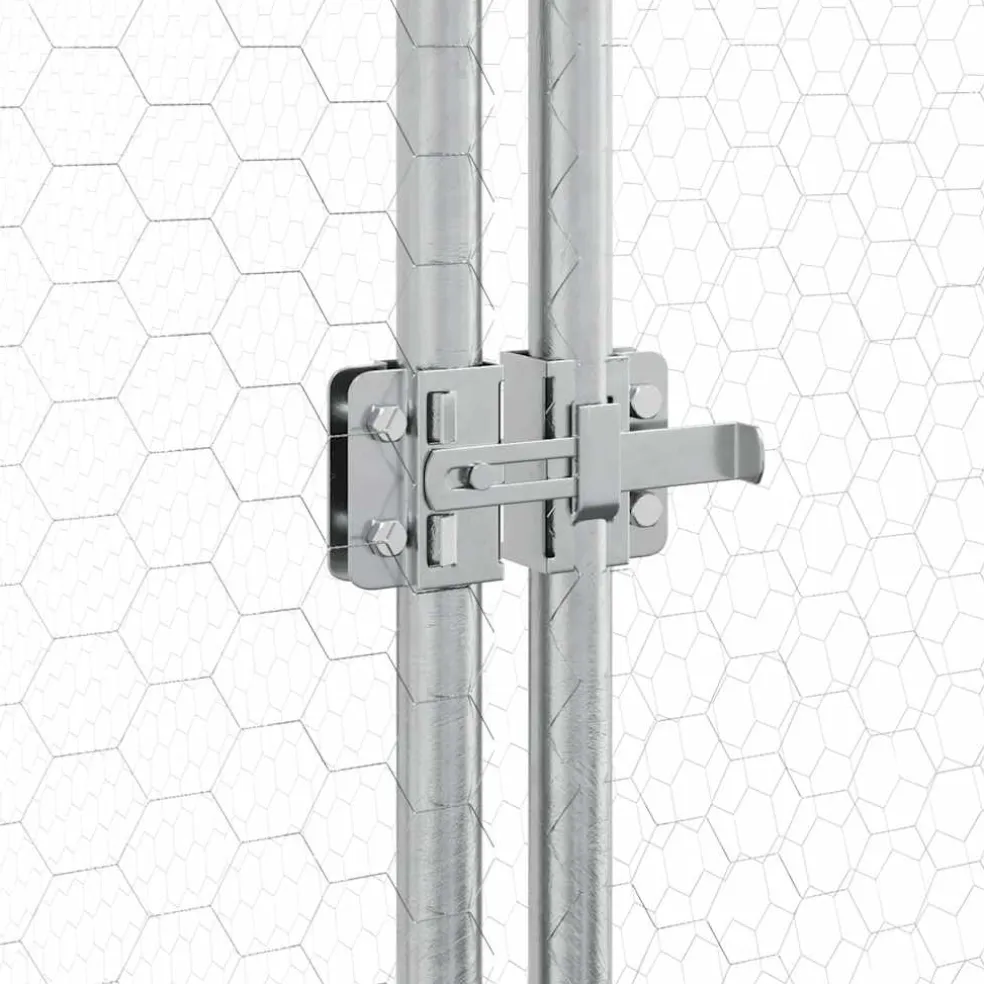 vidaXL Kippenhok 200x105x182 cm gegalvaniseerd staal zilverkleurig