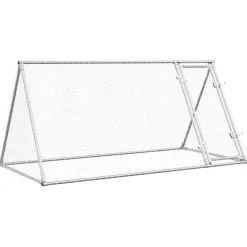 vidaXL Kippenhok 200x105x91 cm gegalvaniseerd staal zilverkleurig