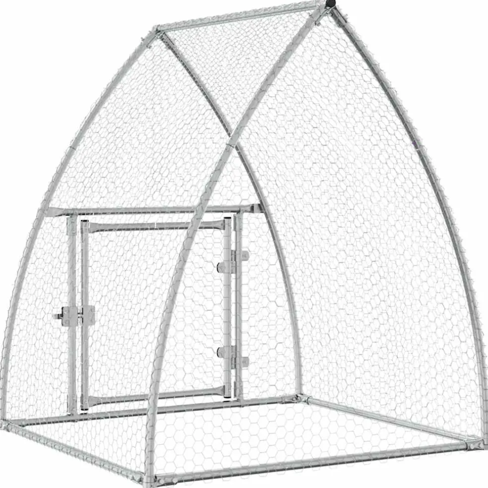 vidaXL Kippenhok 100x105x120 cm gegalvaniseerd staal zilverkleurig