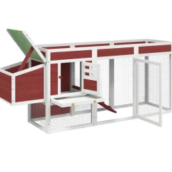 vidaXL Kippenhok 204x50x84 cm massief grenenhout mokkakleurig