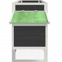 vidaXL Kippenhok 204x50x84 cm massief grenenhout grijs