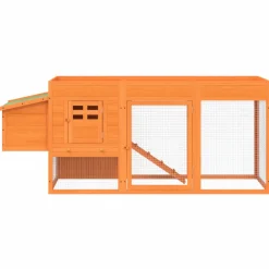 vidaXL Kippenhok 204x50x84 cm massief grenenhout bruin