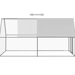 vidaXL Kippenhok 2x4x2 m gegalvaniseerd staal
