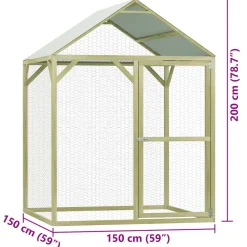vidaXL Kippenhok 1,5x1,5x2 m geïmpregneerd grenenhout