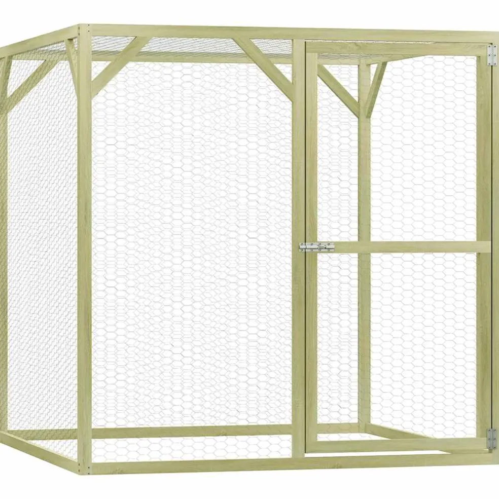 vidaXL Kippenhok 1,5x1,5x1,5 m geïmpregneerd grenenhout en staal