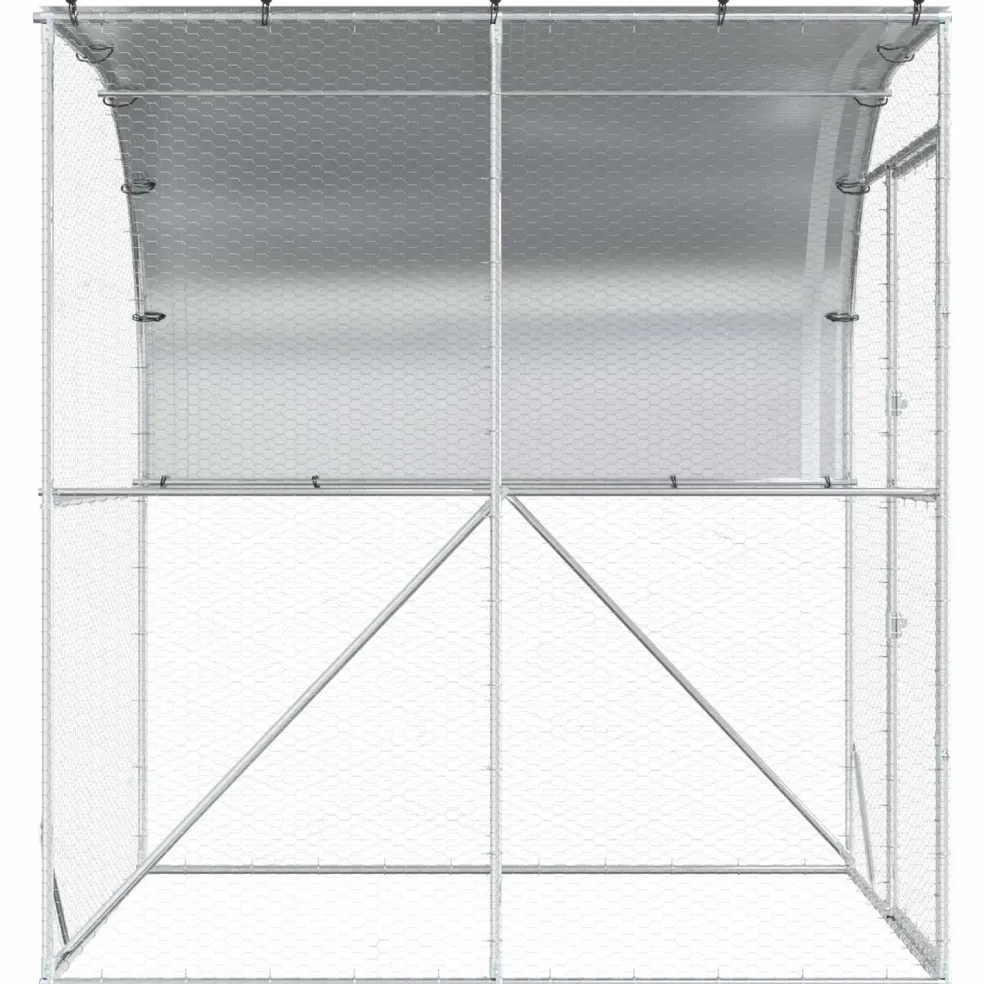 vidaXL Kippenhok zilver 200 x 200 x 215 cm Gegalvaniseerd staal