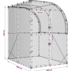 vidaXL Kippenhok zilver 200 x 200 x 215 cm Gegalvaniseerd staal
