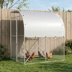 vidaXL Kippenhok zilver 200 x 200 x 215 cm Gegalvaniseerd staal