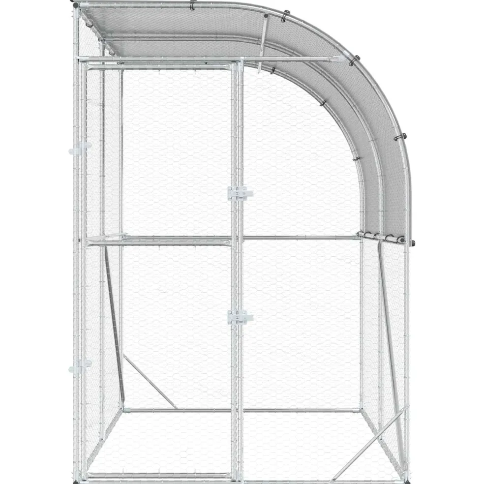 vidaXL Kippenhok zilver 200 x 200 x 215 cm Gegalvaniseerd staal