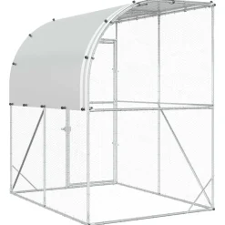 vidaXL Kippenhok zilver 200 x 200 x 215 cm Gegalvaniseerd staal
