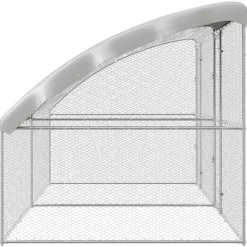 vidaXL Kippenkooi met 2 deuren 2 st Zilver 400x200x200cm Staal en PE