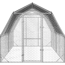 vidaXL Kippenren met dak 2,5x4x2,25 m gegalvaniseerd staal