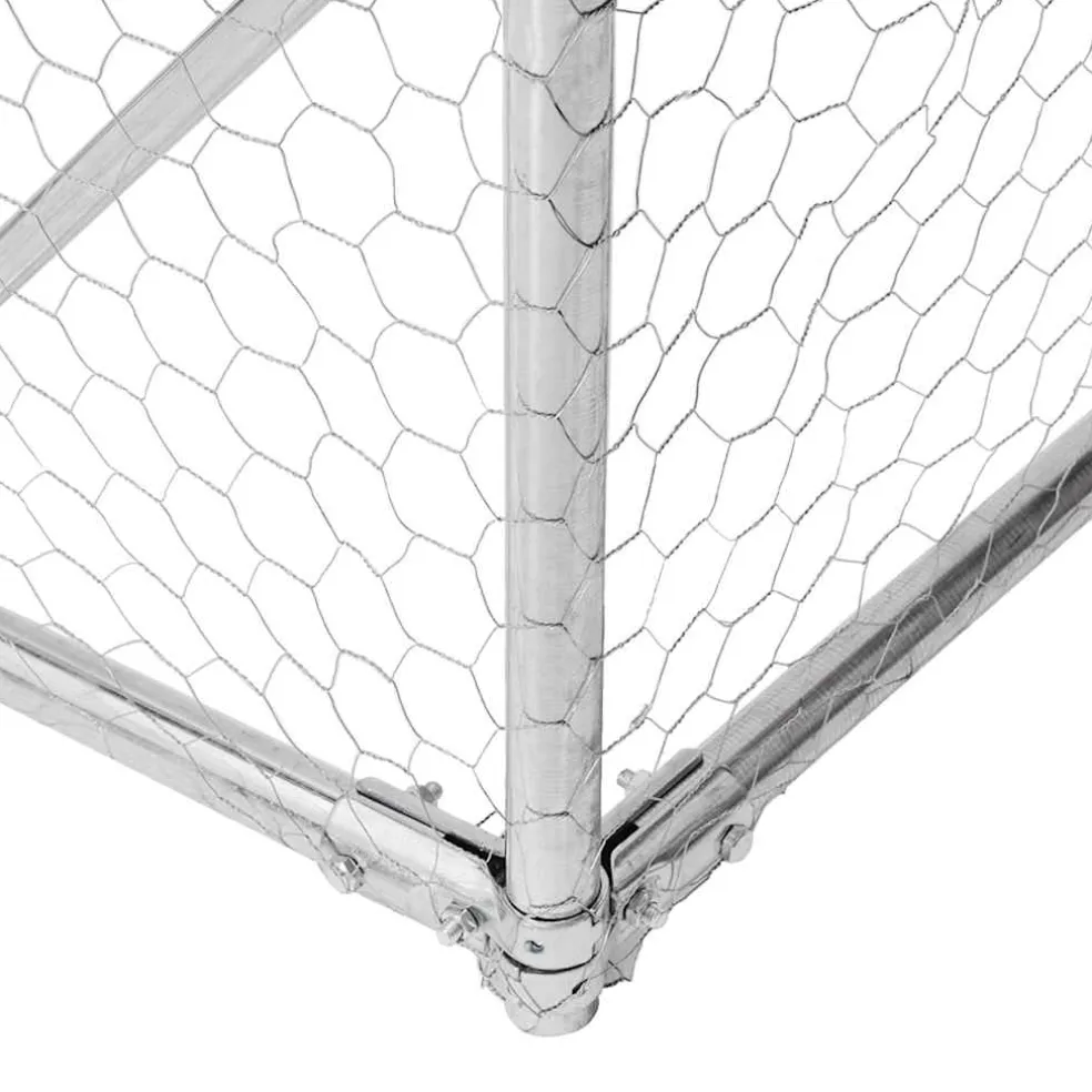 vidaXL Kippenren met dak 2,5x4x2,25 m gegalvaniseerd staal