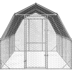 vidaXL Kippenren met dak 2,5x4x2,25 m gegalvaniseerd staal