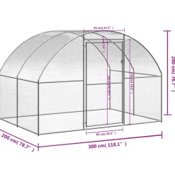 vidaXL Kippenren 3x2x2 m gegalvaniseerd staal