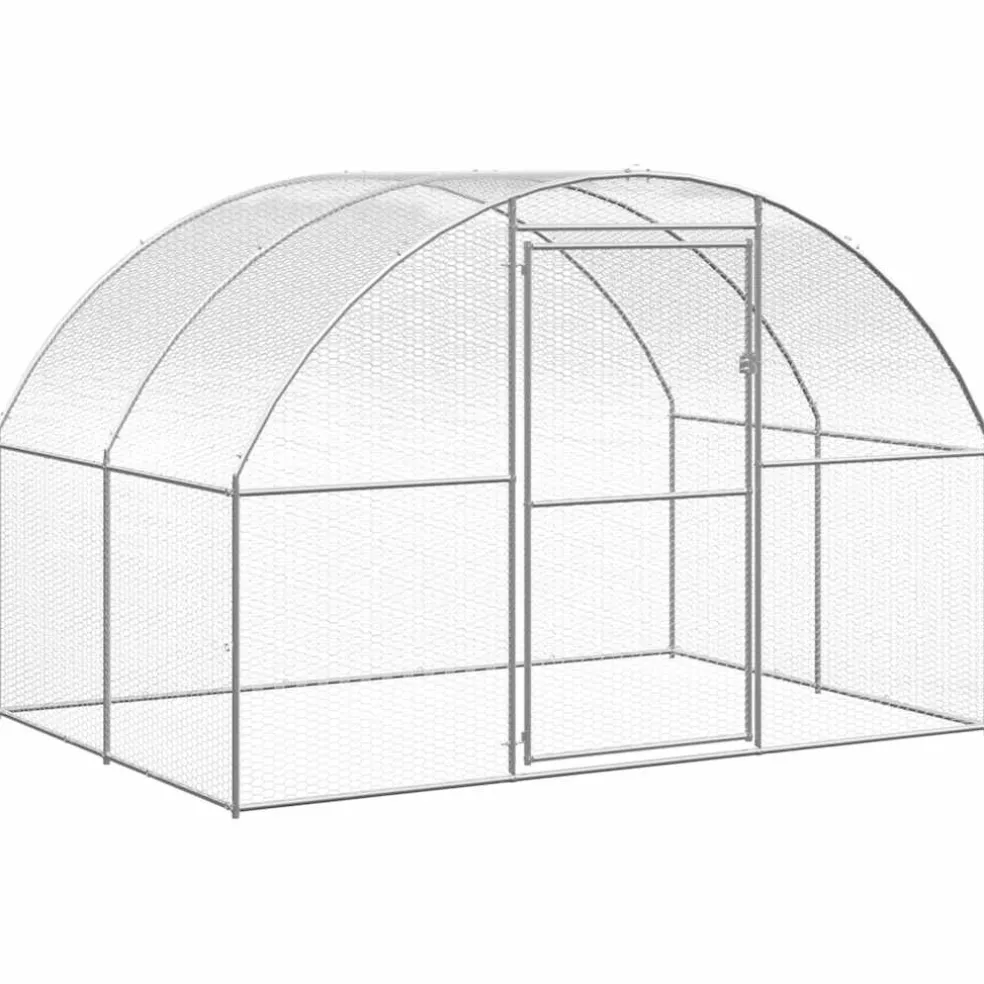 vidaXL Kippenren 3x2x2 m gegalvaniseerd staal