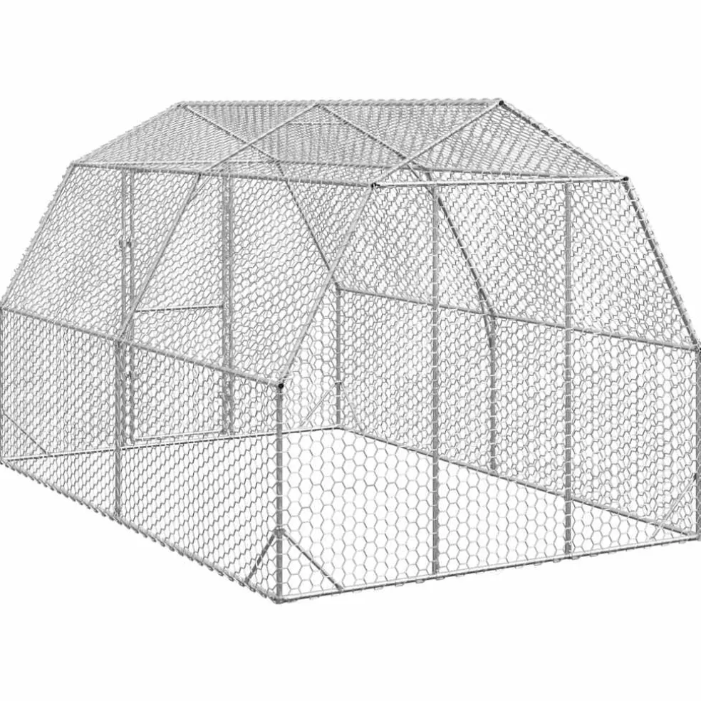vidaXL Kippenren 2,5x4x2,25 m gegalvaniseerd staal