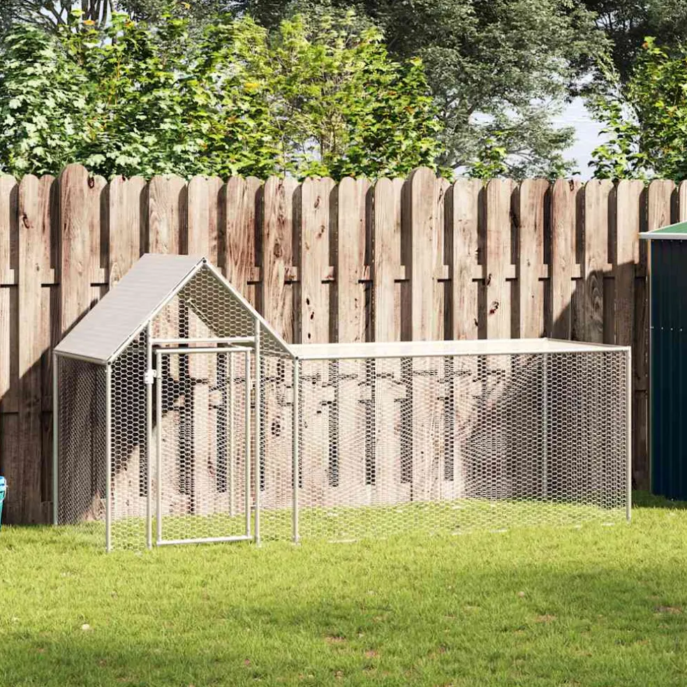 vidaXL Kippenren 3x1x1,5 m gegalvaniseerd staal